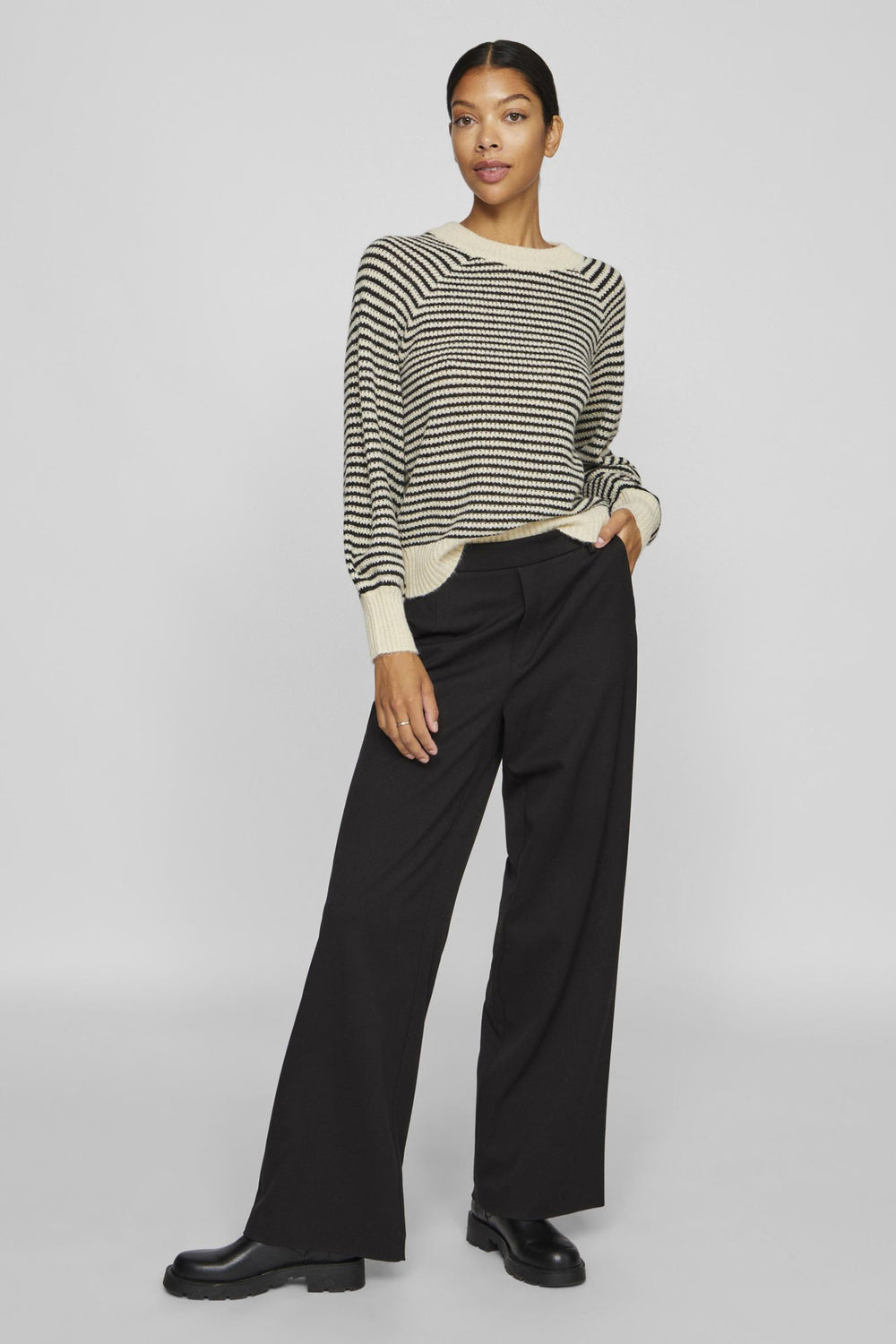 Pull col rond Beige - VILA®