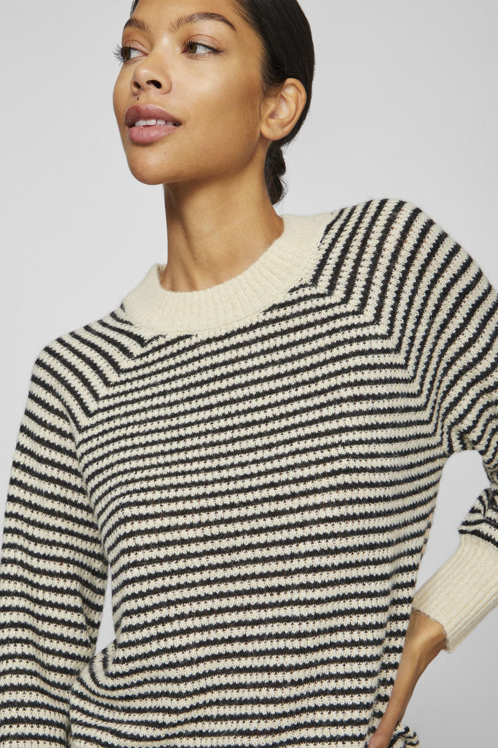 Pull col rond Beige - VILA®