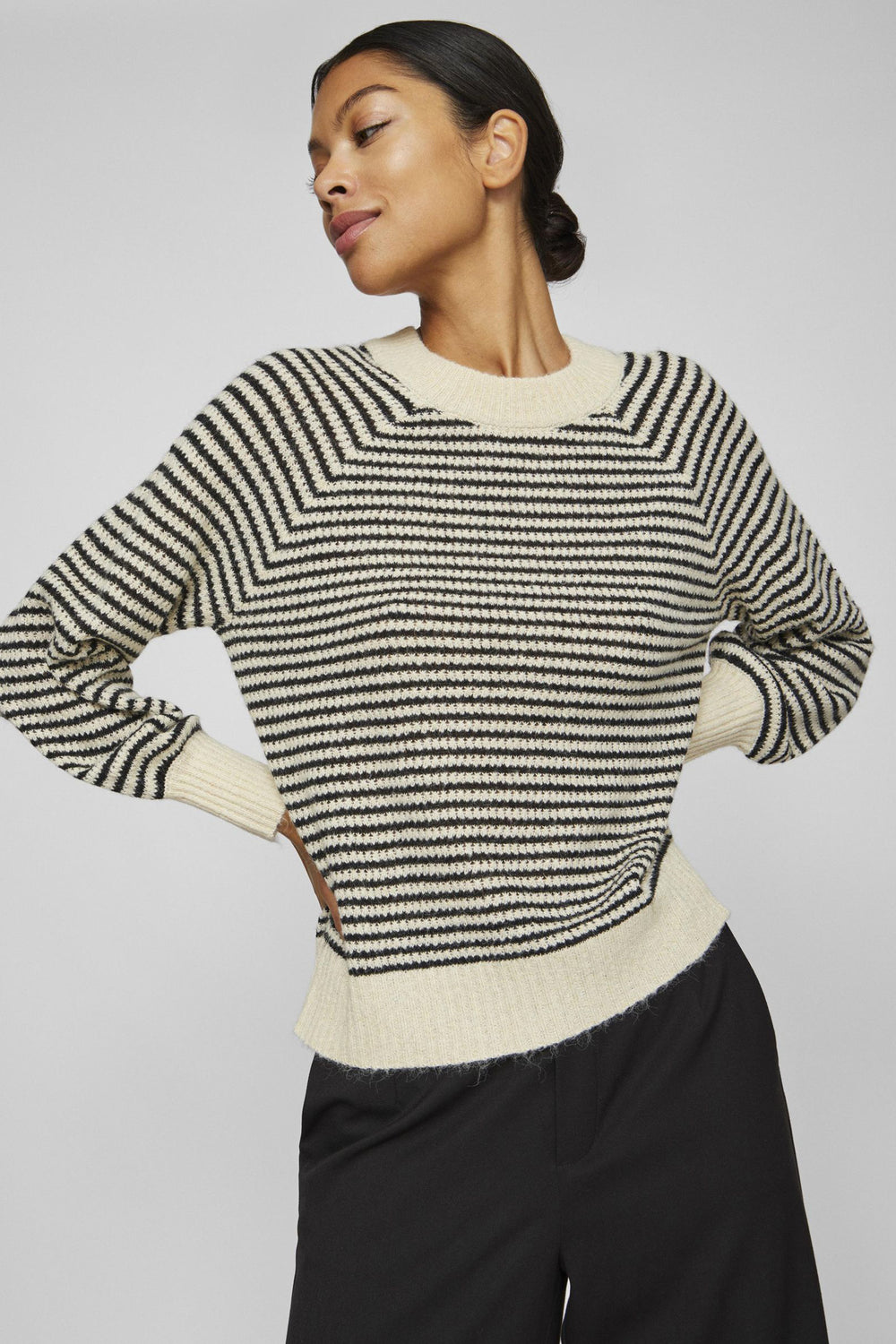 Pull col rond Beige - VILA®