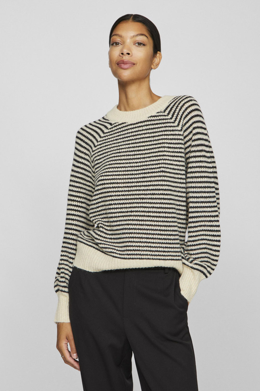Pull col rond Beige - VILA®