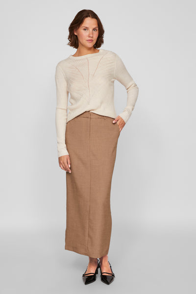 Pull col rond Beige - VILA®