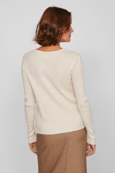 Pull col rond Beige - VILA®