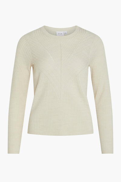 Pull col rond Beige - VILA®
