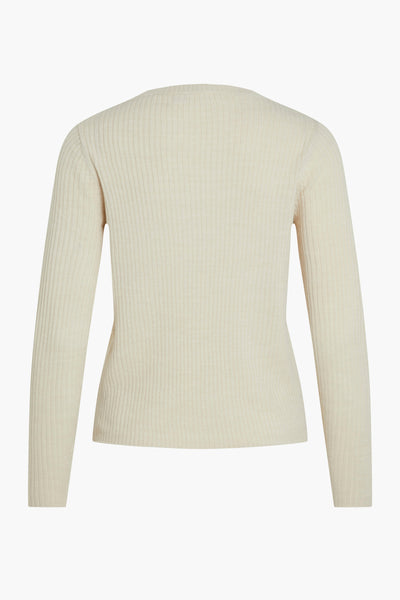 Pull col rond Beige - VILA®