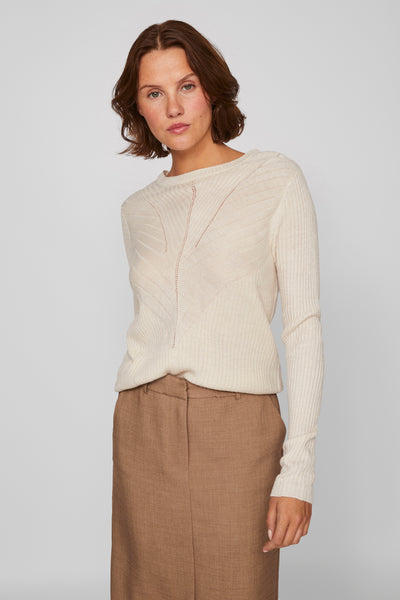 Pull col rond Beige - VILA®