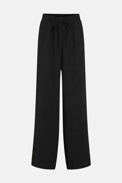 Pantalon coloré noir de VILA®, avec cordon de serrage à la taille et texture crêpée.