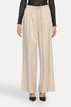Beige broek van VILA, met elastische tailleband en een losse pasvorm.