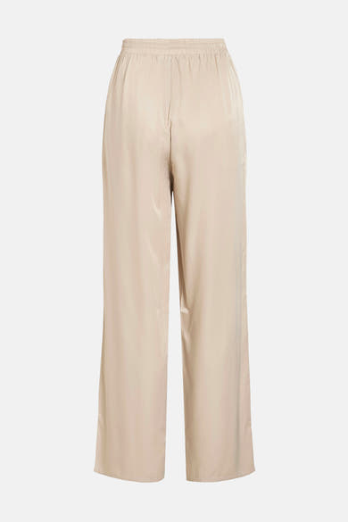 Pantalon beige de VILA, avec une taille élastiquée et une coupe ample.