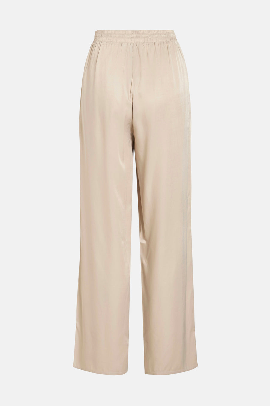 Pantalon beige de VILA, avec une taille élastiquée et une coupe ample.