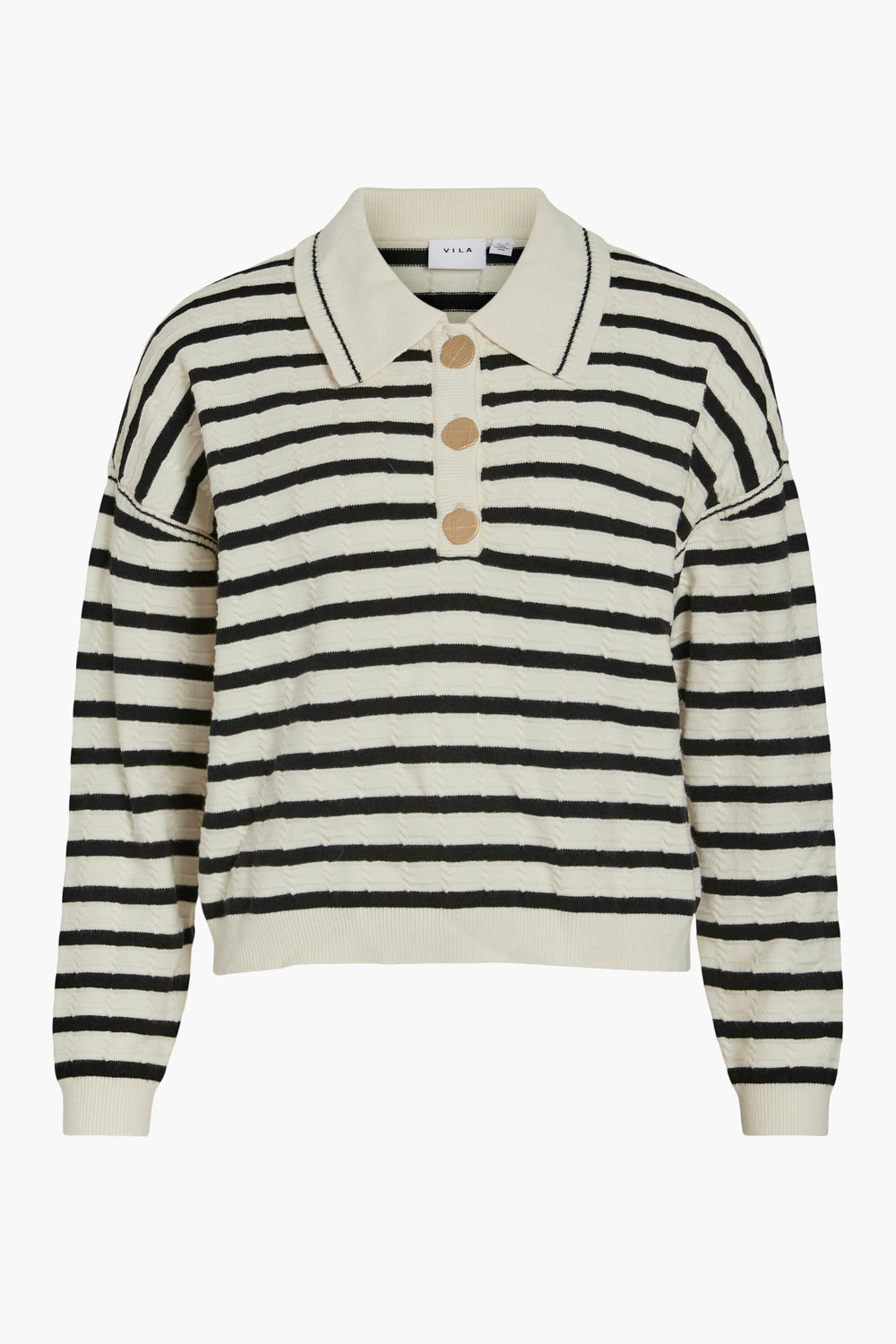 Pull col V Écru - VILA®