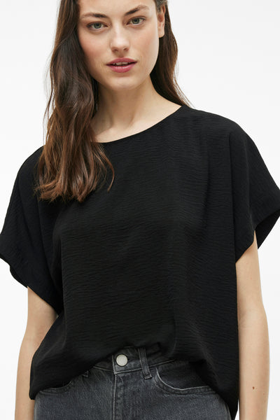Top uni manches courtes Noir - VILA®