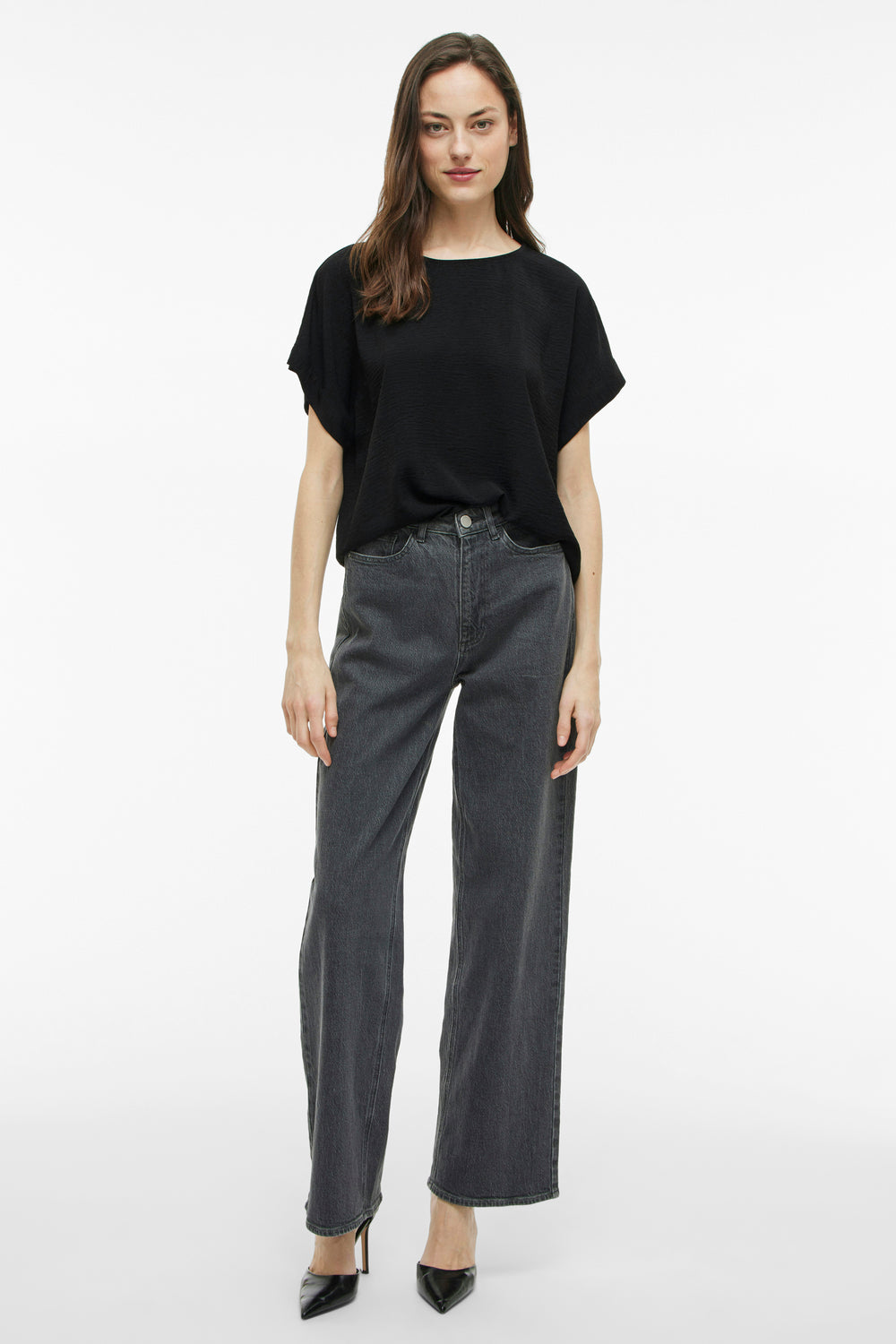 Top uni manches courtes Noir - VILA®