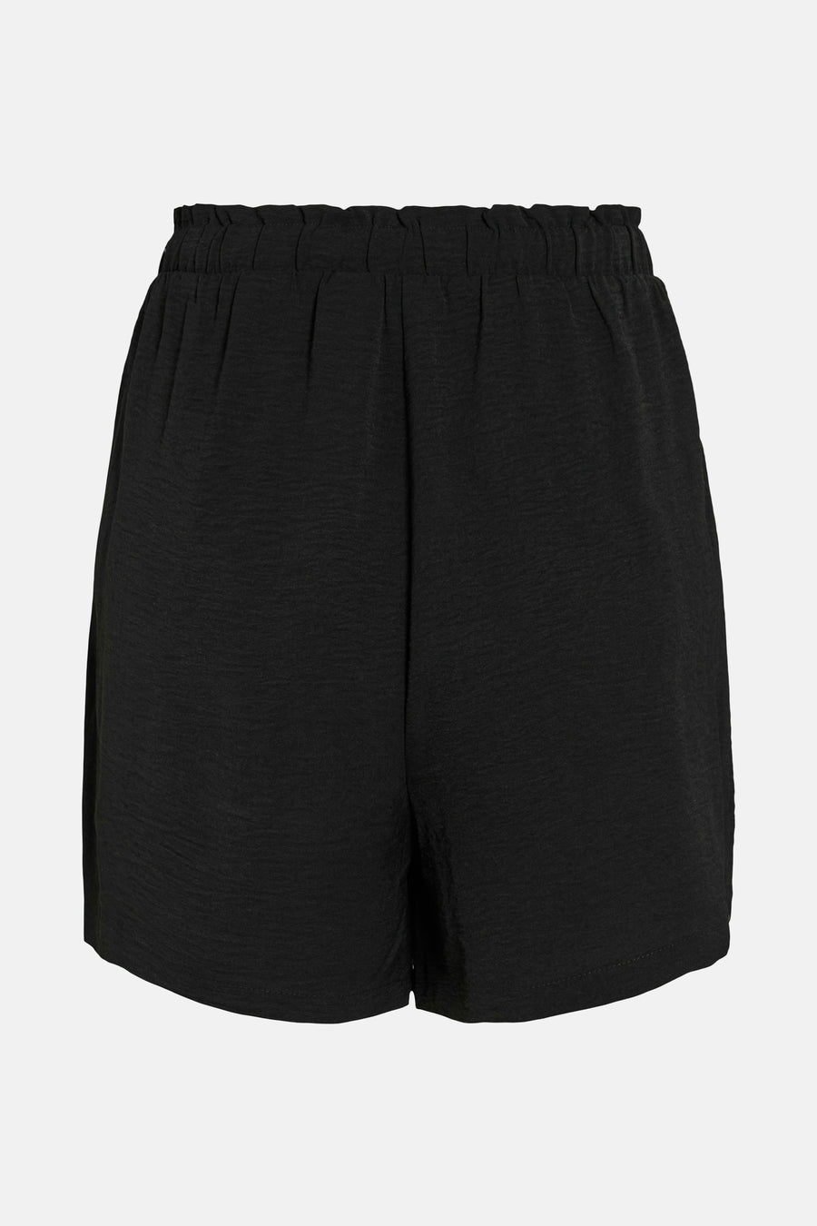 Short noir de VILA avec taille froncée et texture subtile.