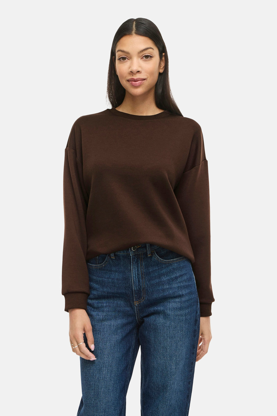 Sweater O hals - Coffee Bean