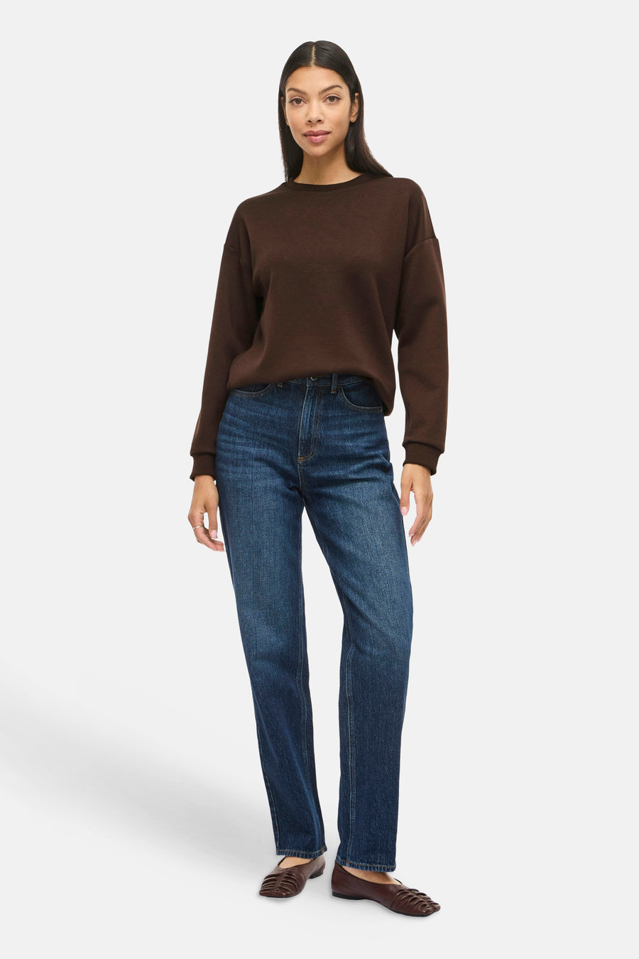 Sweater O hals - Coffee Bean