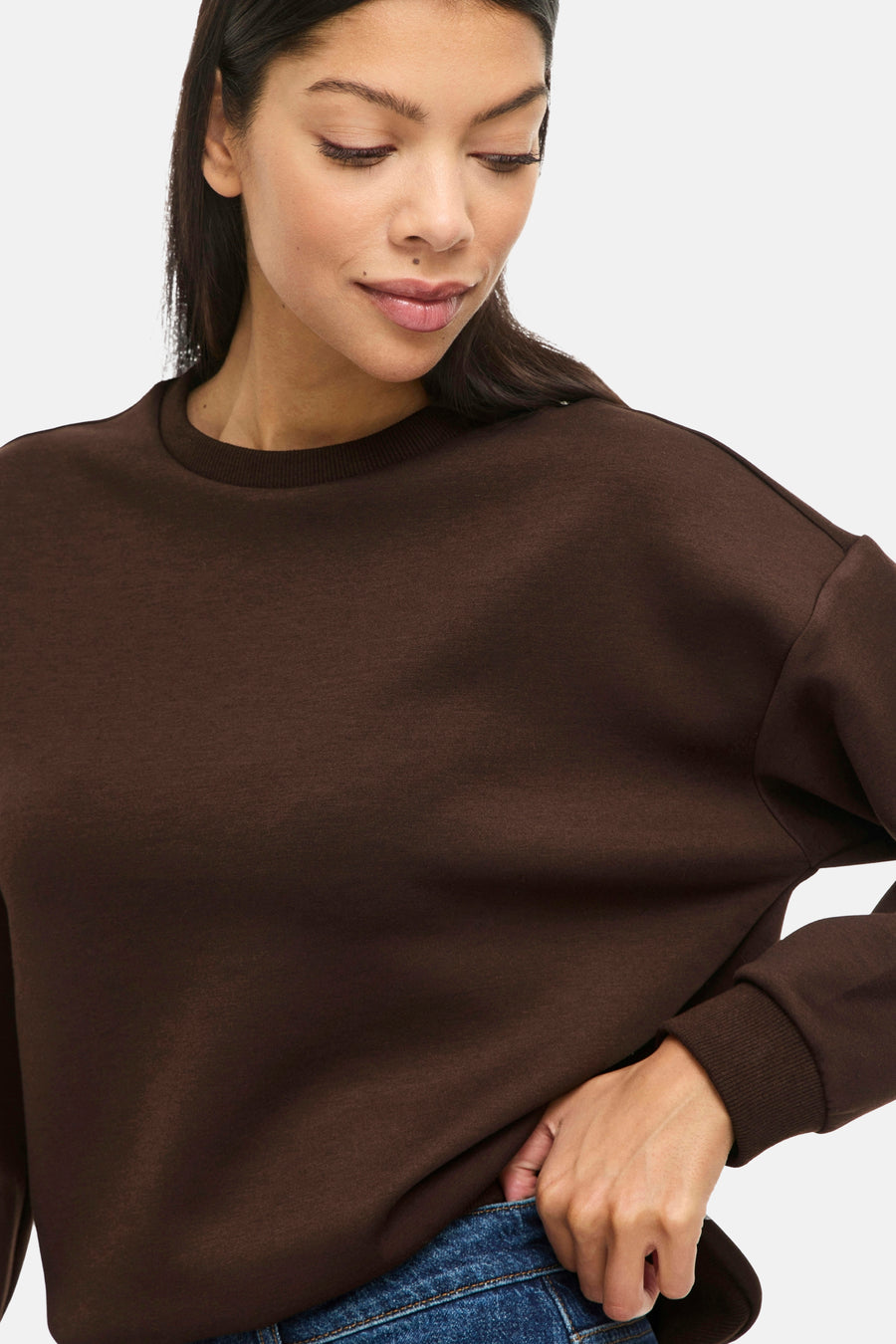 Sweater O hals - Coffee Bean
