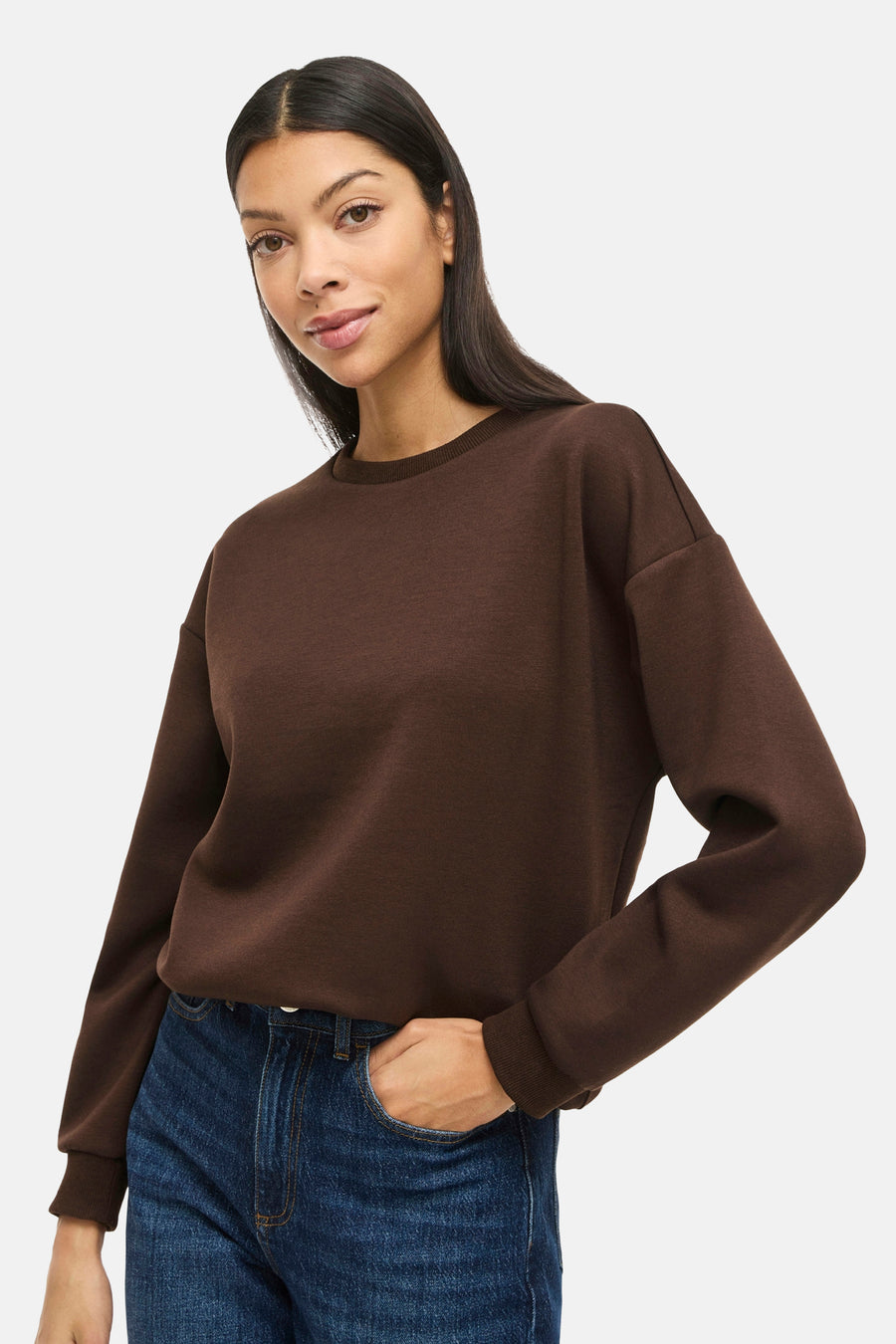 Sweater O hals - Coffee Bean