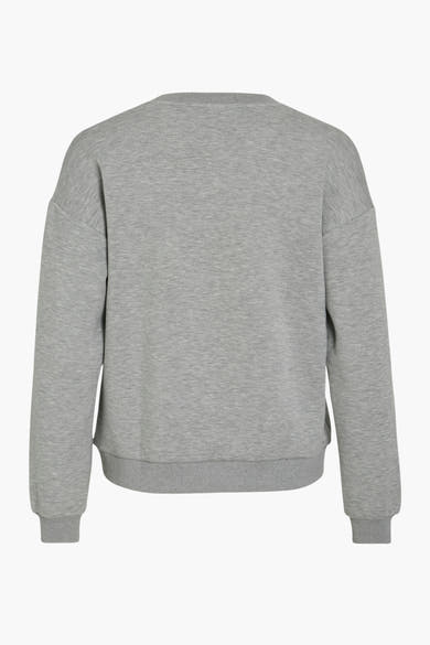 Sweat-shirt gris chiné de VILA, avec une coupe ample et des poignets côtelés, vu de dos.
