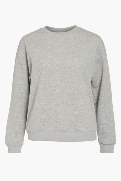 Grijze sweater van VILA, van fleece met lange mouwen en een relaxte pasvorm.