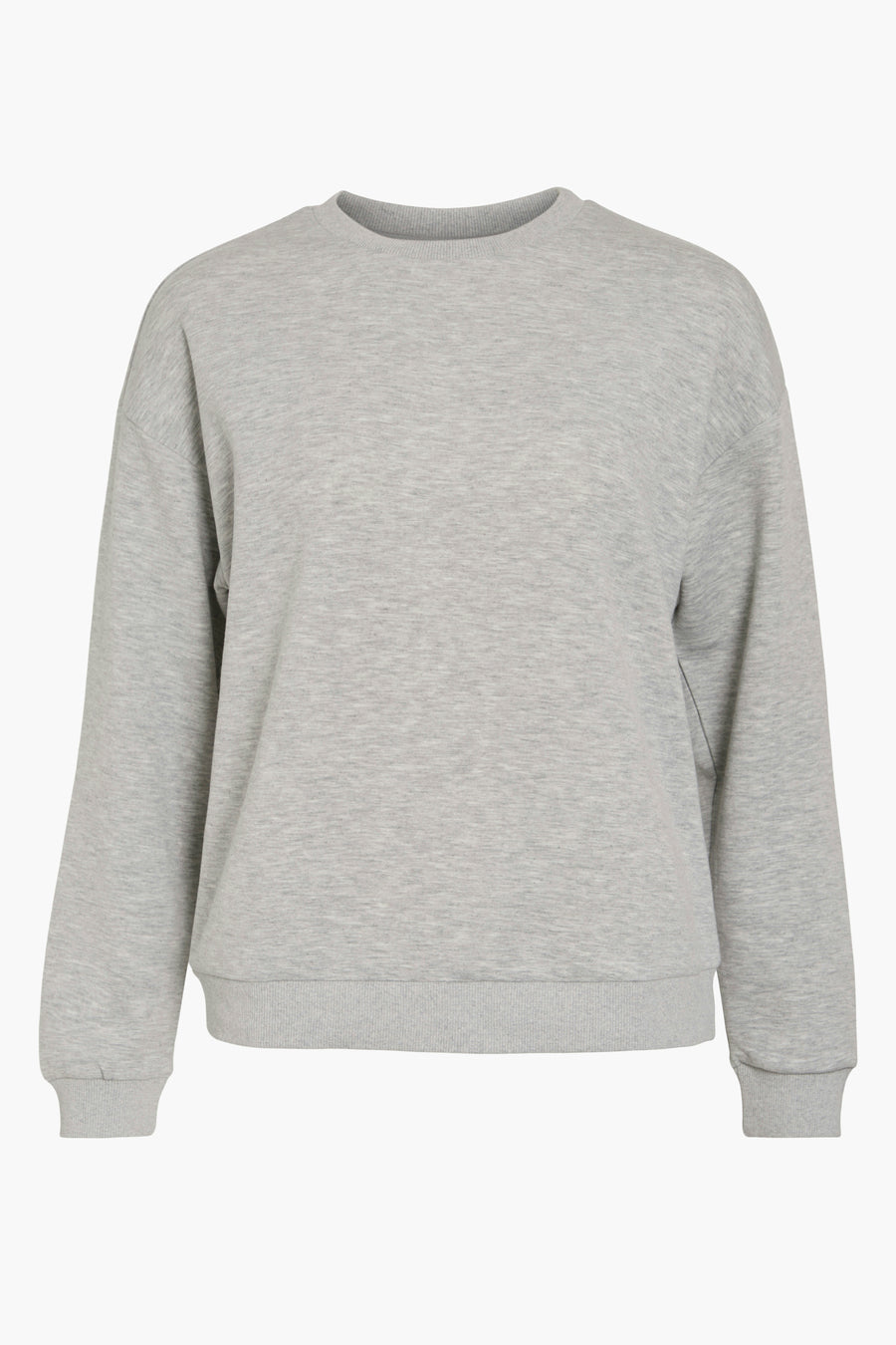 Grijze sweater van VILA, van fleece met lange mouwen en een relaxte pasvorm.