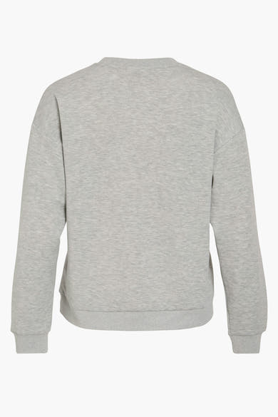 Sweat gris de VILA, vue arrière, en molleton doux avec poignets et ourlet côtelés.
