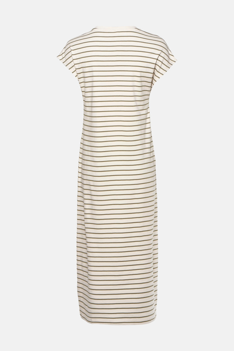 VISINNY O-NECK CAP SLEEVE MIDI DRESS/PB