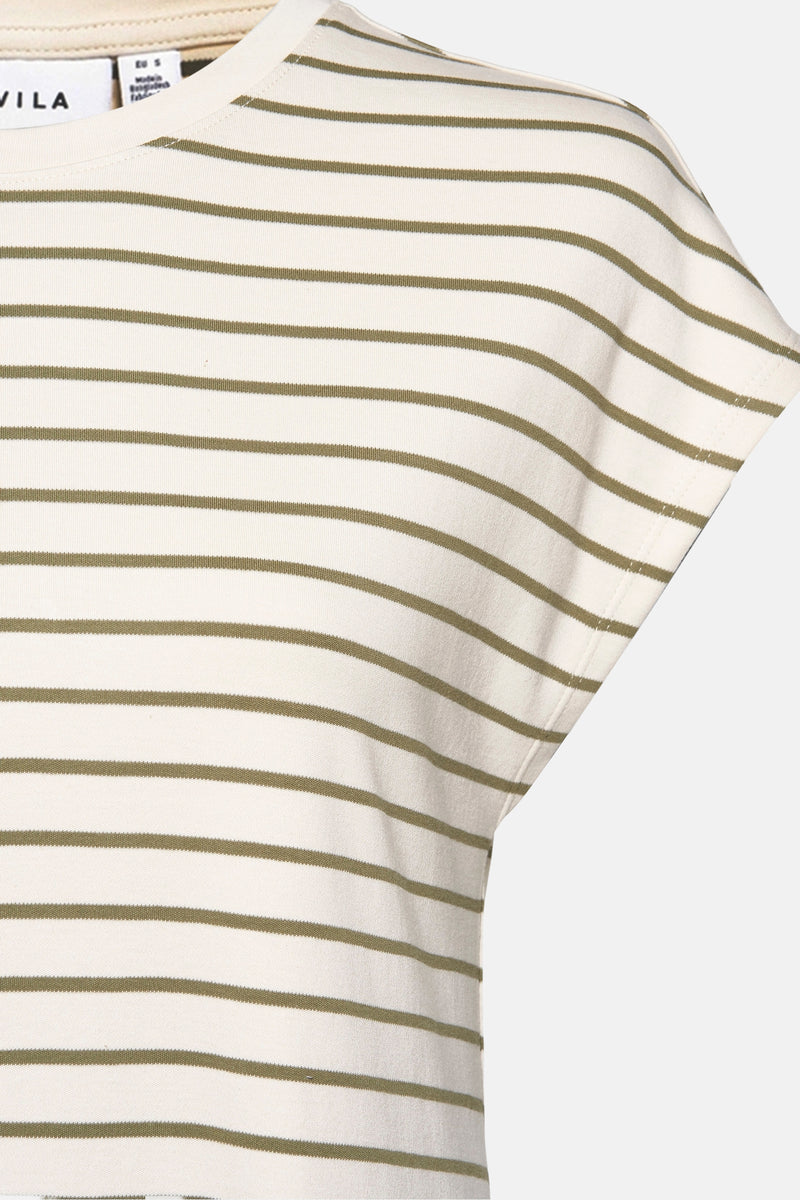 VISINNY O-NECK CAP SLEEVE MIDI DRESS/PB