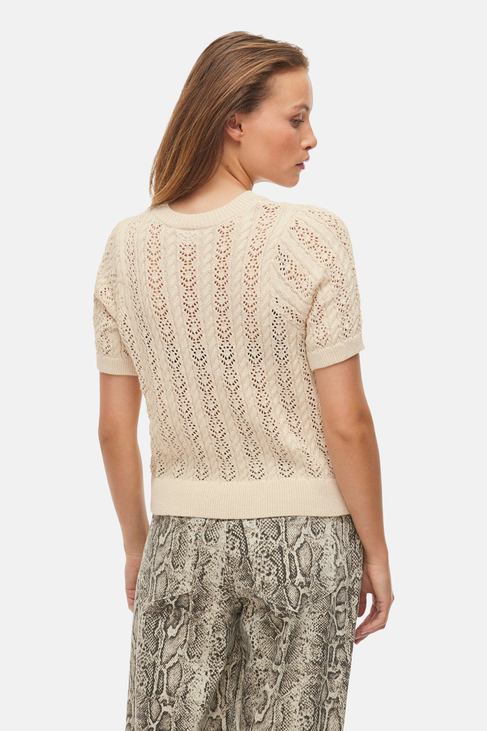 Top uni manches courtes Beige - VILA®