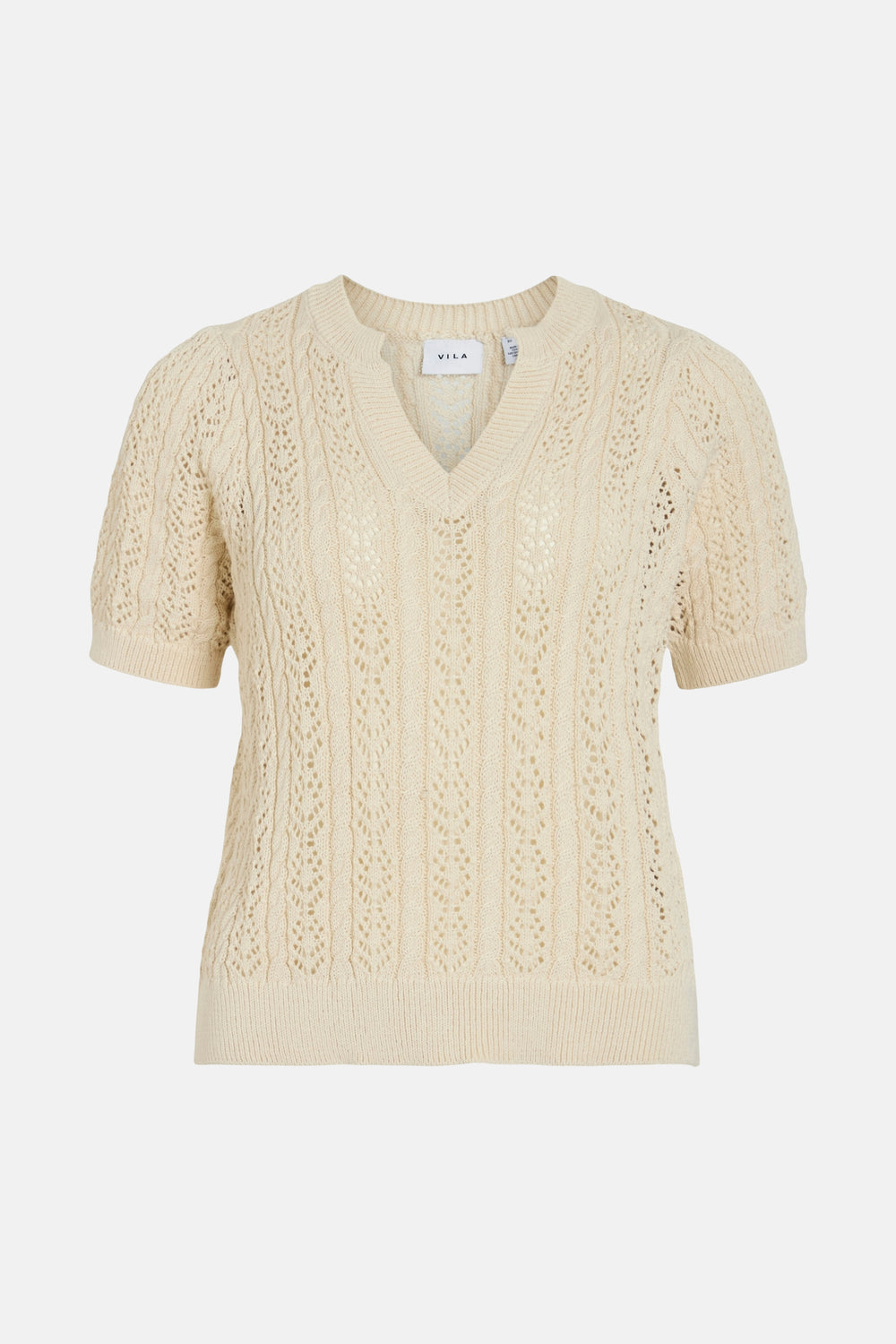 Top uni manches courtes Beige - VILA®
