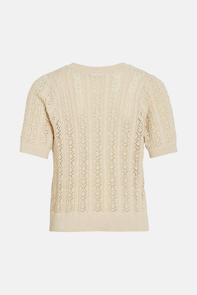 Top uni manches courtes Beige - VILA®