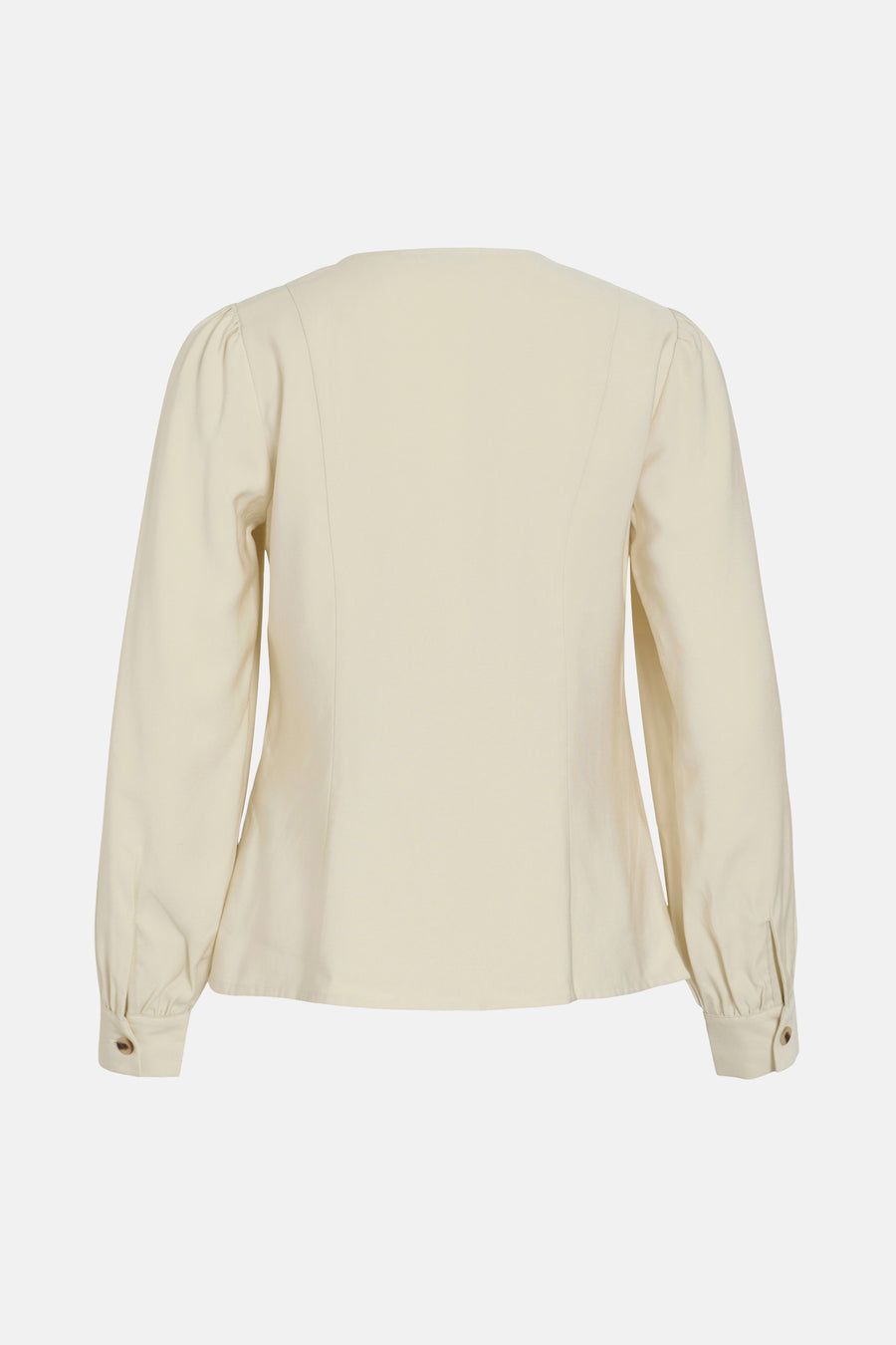 Beige blouse met lange mouwen van VILA®, slim fit, knopen aan de manchetten.