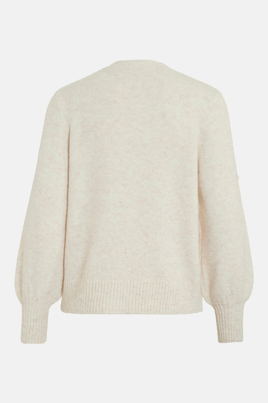 Beige vest van VILA, met lange ballonmouwen en geribde boorden.