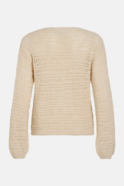 Trui met V-hals Beige - VILA®