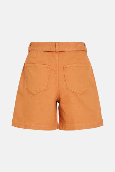 Short orange VILA®, avec ceinture assortie, poches arrière plaquées et ourlet simple.