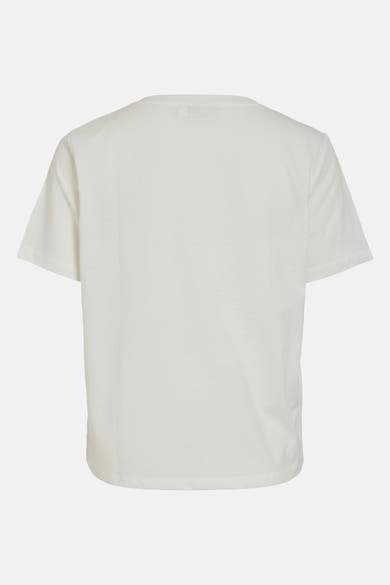 Wit T-shirt met korte mouwen van VILA®, effen, achterkant.