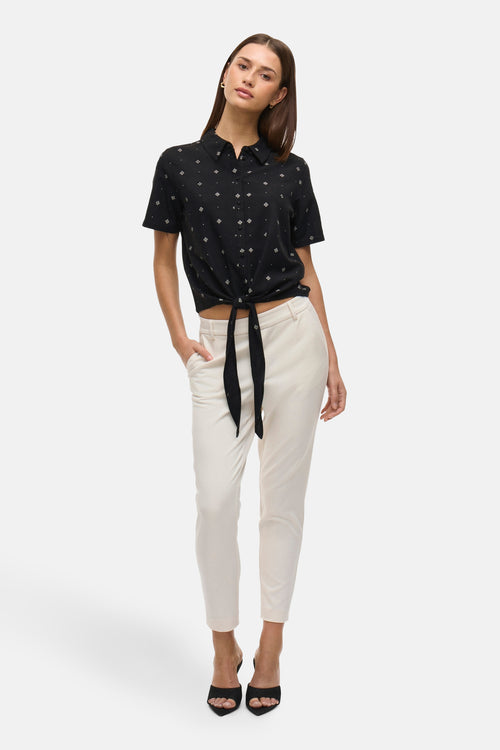 VIPRISILLA PRINT S/S KNOT SHIRT/1