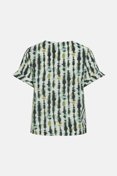 Multikleurig overhemd met korte mouwen van Vila, met verticale tie-dye print en omgeslagen zoom.