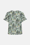 Multikleurig overhemd met korte mouwen van Vila, met verticale tie-dye print en omgeslagen zoom.
