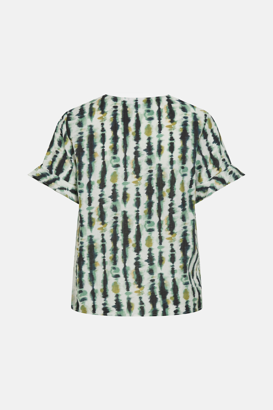 Multikleurig overhemd met korte mouwen van Vila, met verticale tie-dye print en omgeslagen zoom.
