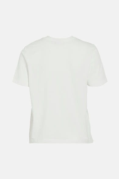 T-shirt blanc à manches courtes de VILA®, uni, sur fond clair.