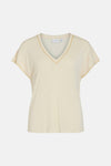 VINOEL V-NECK S/S STITCH DETAIL TOP