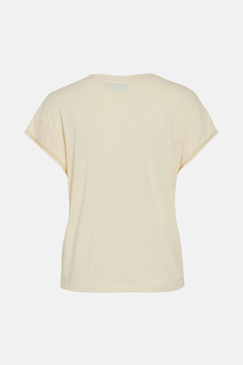 VINOEL V-NECK S/S STITCH DETAIL TOP