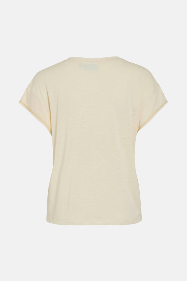 Top uni manches courtes Beige - VILA®