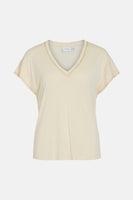 VINOEL V-NECK S/S STITCH DETAIL TOP