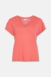VINOEL V-NECK S/S STITCH DETAIL TOP