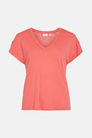 VINOEL V-NECK S/S STITCH DETAIL TOP