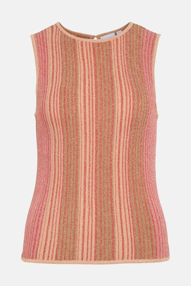 Top sans manches multicolore par VILA®, à rayures verticales avec une texture brillante.
