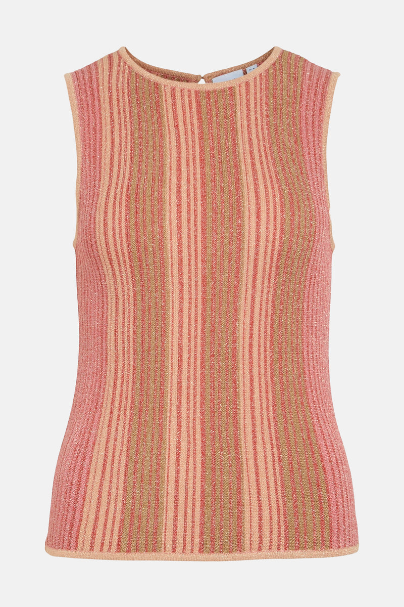 Top sans manches multicolore par VILA®, à rayures verticales avec une texture brillante.
