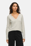 Pull met V-hals - beige