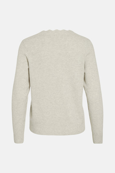 Pull met V-hals - beige